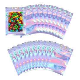 WELANE Foil Pouch Bags, 100 PCS Holographic Zip Lock Bags for Party Favor, Food Storage (7.5 X 10cm)