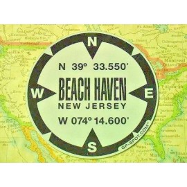 Beach Haven, New Jersey GPS Sticker - Reflective Vinyl GPS Marker Decal