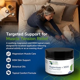 Crema de recuperación muscular con magnesio y MSM, 85 g (3 oz)