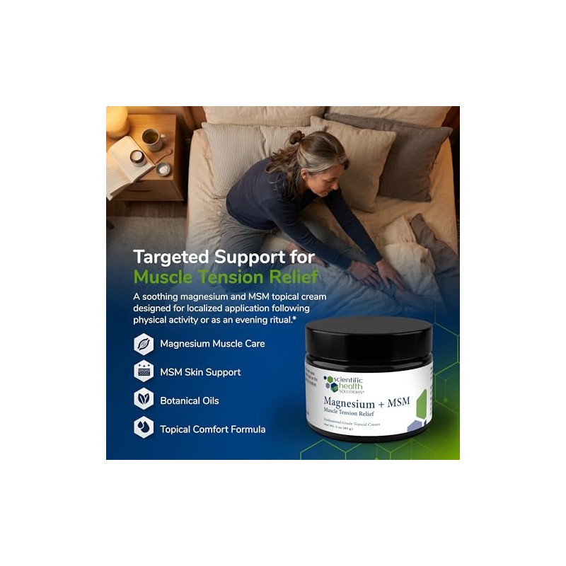 Crema de recuperación muscular con magnesio y MSM, 85 g