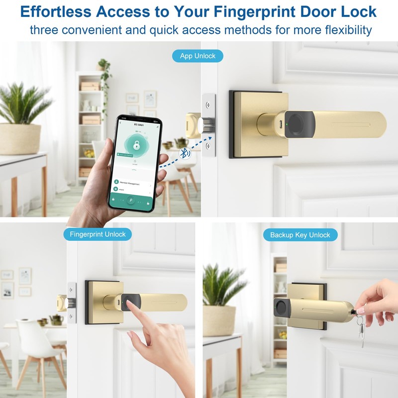 Fingerprint Door Lock & Biometric Door Knob with App –