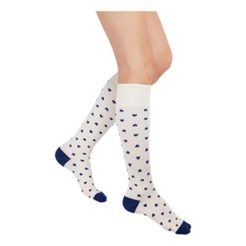 Rejuva Women’s Heart Pattern Knee High 15-20 mmHg Graduated Compression Socks