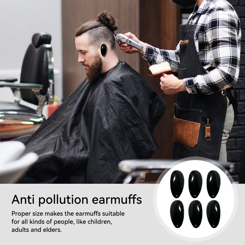 TEAONE Ear Covers, 10 PCS Black Reusable Earmuffs for Beauty,