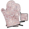 Mxocom Rose Gold Leopard Oven Mitts and Pot Holders Sets