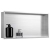 SaniteModar Shower Niche 12" X 24", Brushed Stainless Steel Niche