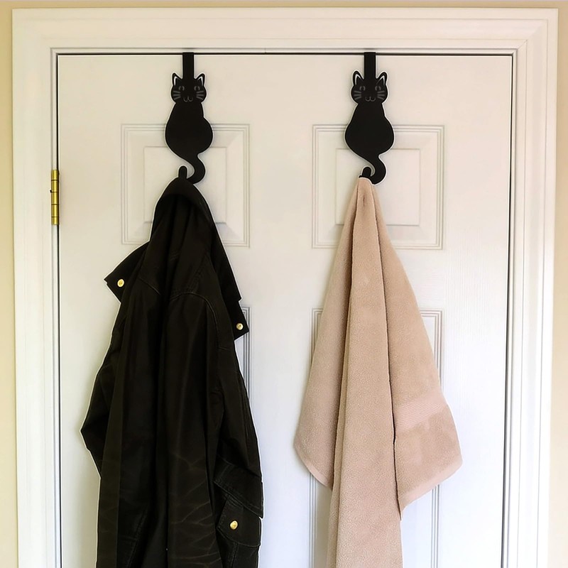 Evelots Over The Door Cat Hooks - 2 Pack -