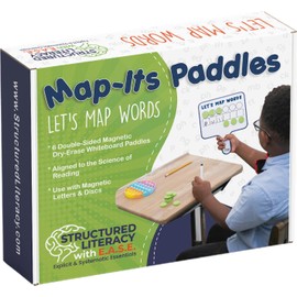 Word Mapping Paddles | Orthographic Mapping & Science of Reading Manipulatives | 6 Double-Sided Magnetic Whiteboard Paddles w/ 36 Magnetic Discs