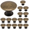 SWZHAI 16 Pack Antique Brass Cabinet Knobs, Round Dresser Knobs