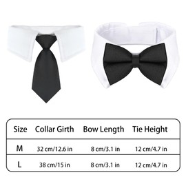 Yymobt Dog Cat Tuxedo Collar Bow Tie Dog Collar Cute Tux Dog Bowtie with Handcrafted Adjustable Pet Neck Costume Formal Dog Collar for Small Dogs and Cats Puppy Wedding Birthday Valentines Day