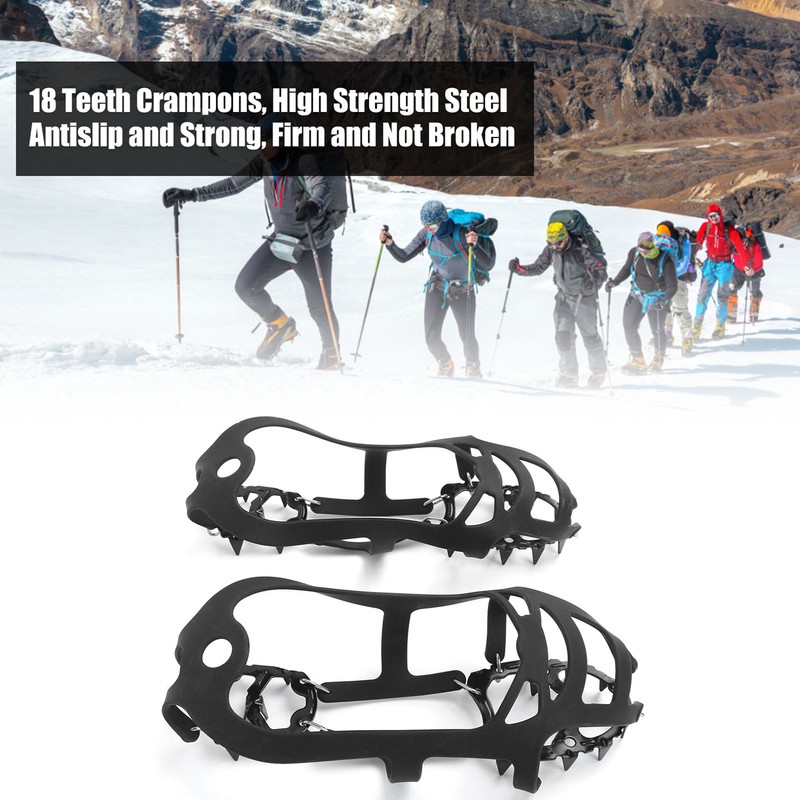Crampons 18 Teeth Antislip Strong Grip Drop Resistant Ice Cleats