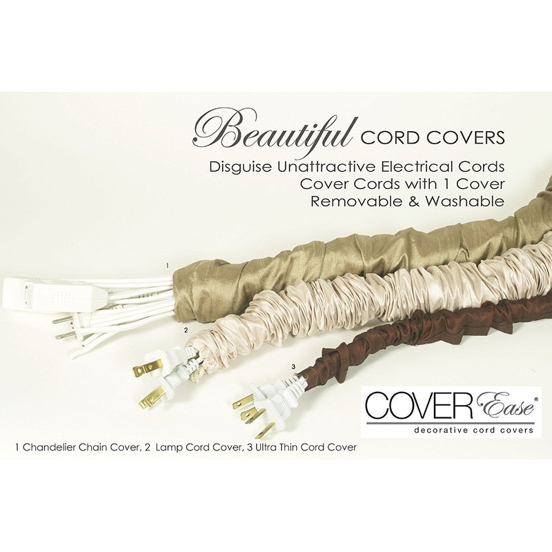 Golden Chandelier Chain Cover Cover Faux Silk 6 ft Long