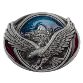 Longcreek Eagle Belt Buckle for Men, American Bald Eagle Belt Buckle, Nordic Viking Eagle Oval Belt Buckle, Cowboy Belt Buckle, No, NO, No