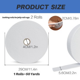 Quilt Batting by The roll Purses (2 Rolls) Cotton Batting Roll 50 Yards Each Roll for Quilts Needle Punched Cotton Batting for Rugs