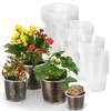 TAQIXI 48 Pack 7/6/5/3.5 Inch Clear Plastic Pots for Plants,