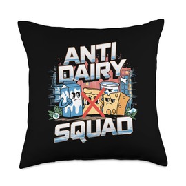 Anti Dairy Squad Milk Dairy Allergy Lactose Intolerance Throw Pillow