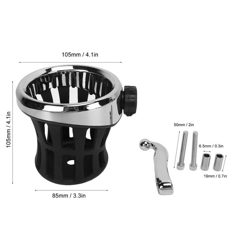 Car Cup Holder Aluminum Rubber Motorcycle Handlebar Drink Mount Replacement