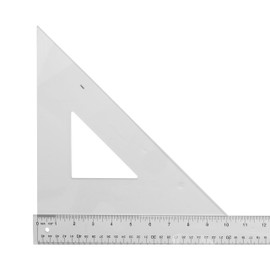 Westcott Student Grade Polystyrene Triangle, 45 and 90 Degrees, 10 Inches, Clear