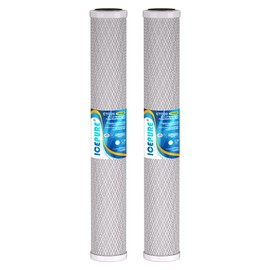 ICEPURE 20" x 2.5" Whole House CTO Carbon Sediment Water Filter Cartridge Compatible with C1-20, EP-20, HX-CB-25-2010, F3WCB32, Pack of 2