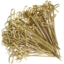 Bessy shop Cocktail Picks, Pack of 100 Knotted Skewers, Bamboo Toothpicks, Cocktail Picks, Swizzle Sticks, Bamboo Skewers, Party Supplies for Cocktail Party, BBQ, Club Sandwiches (4.7 Inches/12 cm)