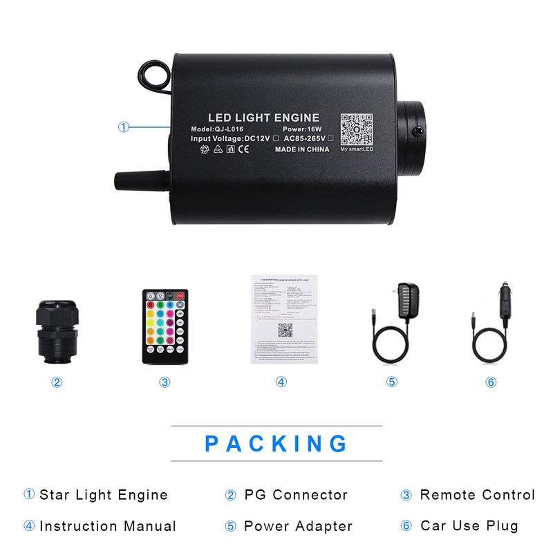 AMKI RGBW 16W Sound Mode Light Source Engine Driver Remote/APP