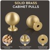 Yiking 4-Pack Solid Brushed Brass Cabinet Knobs, 1-1/8" (2.8cm) Diameter,