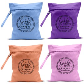 zcyxuuw 4Pcs Girls Trip Gifts Wet Dry Bag, Beach Bag Wet Bag Favors Aloha Bags, Sunscreen Bags Swimsuit Toiletry Travel Essentials For Women, For Beach Travel Laundry bags Dirty Diaper Swimsuit Gifts