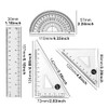 Math Geometry Tools, 4PCS Kit Includes Straight Ruler, Triangle Rulers,