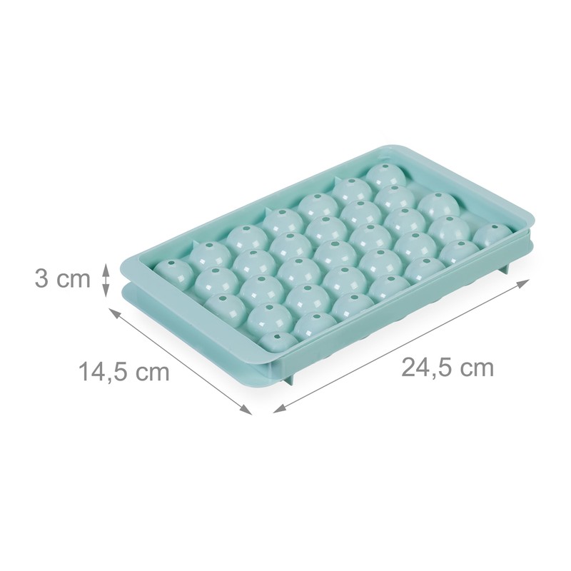 Relaxdays Ice Cube Tray, Round, Set of 3, Reusable, 2.5