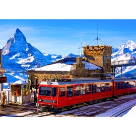 Jigsaw Puzzles for Adults 1000, Puzzles for Adults, Challenging Puzzles, Puzzle Game for The Whole for Women, Gifts for Men, Theme:Gornergrat Railway Station
