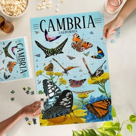 Cambria, California, Butterfly Garden (1000 Piece Puzzle, Challenging Jigsaw Puzzle for Adults, Made in USA)