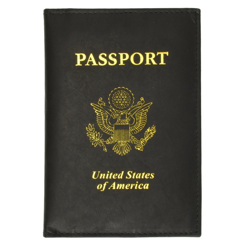 2 Passport Cover Holders Genuine Leather ID Wallet Case Travel
