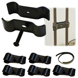 LV-JT70 Iron Fence Joint Hardware Wide Type Set of 6 for Connecting Trellises and Arch, Cushion Tape Included