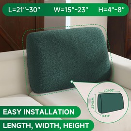 OHSIO Couch Cushion Covers for Sectional Sofa, Stretch Soft Sofa Slipcovers Washable Wear-Resistant Universal Furniture Protector with Elastic Bottom (1 Piece Back Couch Cover, Green)