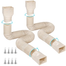 plusgutter Rain Gutter Downspout Extensions Flexible, Drain Downspout Extender,Down Spout Drain Extender, Gutter Connector Rainwater Drainage,Extendable from 21 to 68 Inches(2Pack, Limestone)