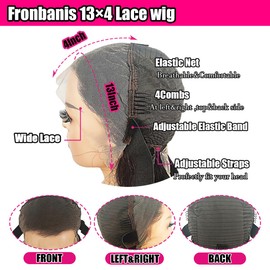 Body Wave Lace Front Wigs Human Hair Wigs for Women 13x4 180% Density HD Lace Frontal Wig Pre Plucked with Baby Hair Perruque Femme Humain Naturel 24 Inches Natural Black