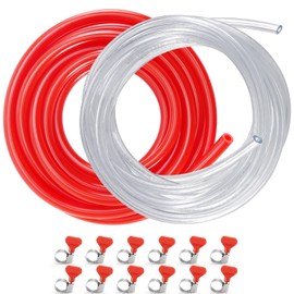 FERRODAY 5 FT 3/16" Beer Line Tubing & 5/16" CO2 Hose Beer Brewing Equipment Lines Replacement Kit, Durability Kegerator Parts Kegerator Beer Lines, Kegerator Accessories Beer Hose with 12 Hose Clamps