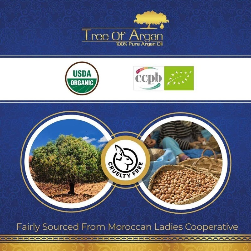 Argan Oil - 100% Pure Organic Cold Pressed Produced and