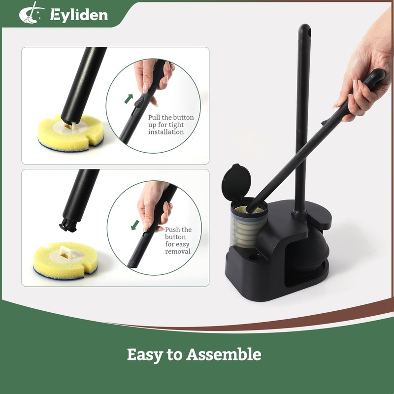 Eyliden Disposable Toilet Brush and Plunger Combo | 2-in-1 Toilet