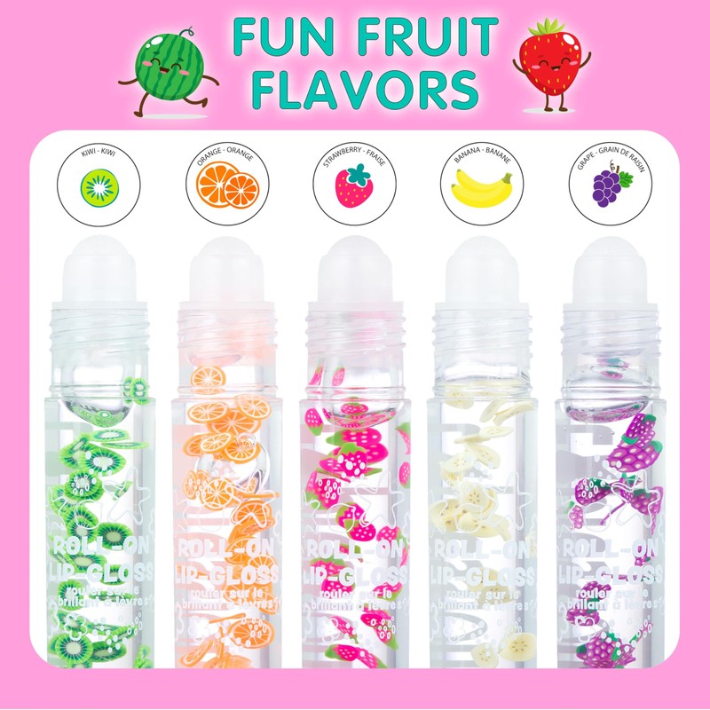 Expressions 10pc Roll On Lip Gloss Set with Carrying Case,