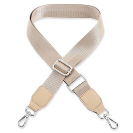 Shoulder Strap for Handbag Laptop Bag – Beige [Metal Colour: Silver] – Length Adjustable 89-142 cm – Width 3.8 cm – Replacement Strap Shoulder Strap for Laptop Bag