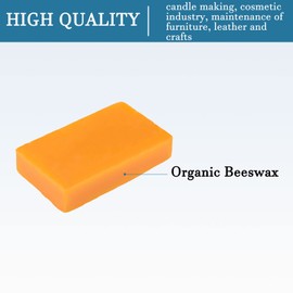 QUARKZMAN 79 x 54 x 10 mm Beeswax Block x 1 Piece Rectangular for the Care of Furniture and Crafts, [Orange]