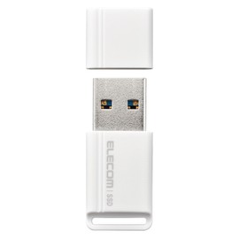 Elecom ESD-EXS0250GWH External SSD, 250 GB, USB3.2 (Gen1), Small USB Memory Type, White