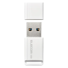 Elecom ESD-EXS0250GWH External SSD, 250 GB, USB3.2 (Gen1), Small USB Memory Type, White