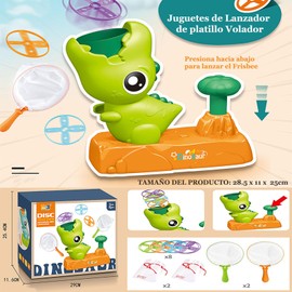 Juguetes de lanzador de platillo volador,Juguetes lanzadores de discos voladores para niños, juegos y actividades en el patio trasero para niños, juguetes al aire libre para niños,Dinosaurio