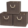 Simple Houseware 13" Cube Storage Bin With Braided Rope Handles,