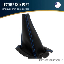 Pieliz Fits 1995-1999 Subaru Legacy Leather Manual Shift Boot Cover Blue Stitch
