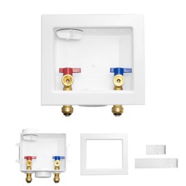 1-PACK GUOFIS Washing Machine Outlet Box, PEX Laundry Washer Box with Central and Side Drain Design(1/2"Push-fit Connection Inlet X 3/4"MHT Outlet)