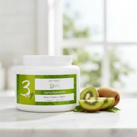 Crema Hidratante 3 En 1 Zermat Kiwi 390 ml | Para Rostro Cuerpo y Cabello | Hidratación Profunda Día y Noche | Piel Mixta | Con FPS y Aroma Cítrico