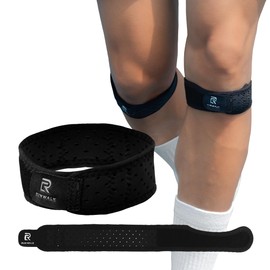 RUNWALK Soft Taping Knee Supporters, One Size Fits Most, Pack of 2, Shock Absorption, Joint Support, For Sports, Daily Life (Black)