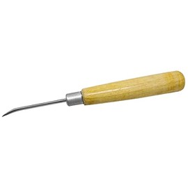 6" Curved Slim Burnisher w/Wooden Handle Bezel Stone Setting Burnishing Jewelry Making Tool